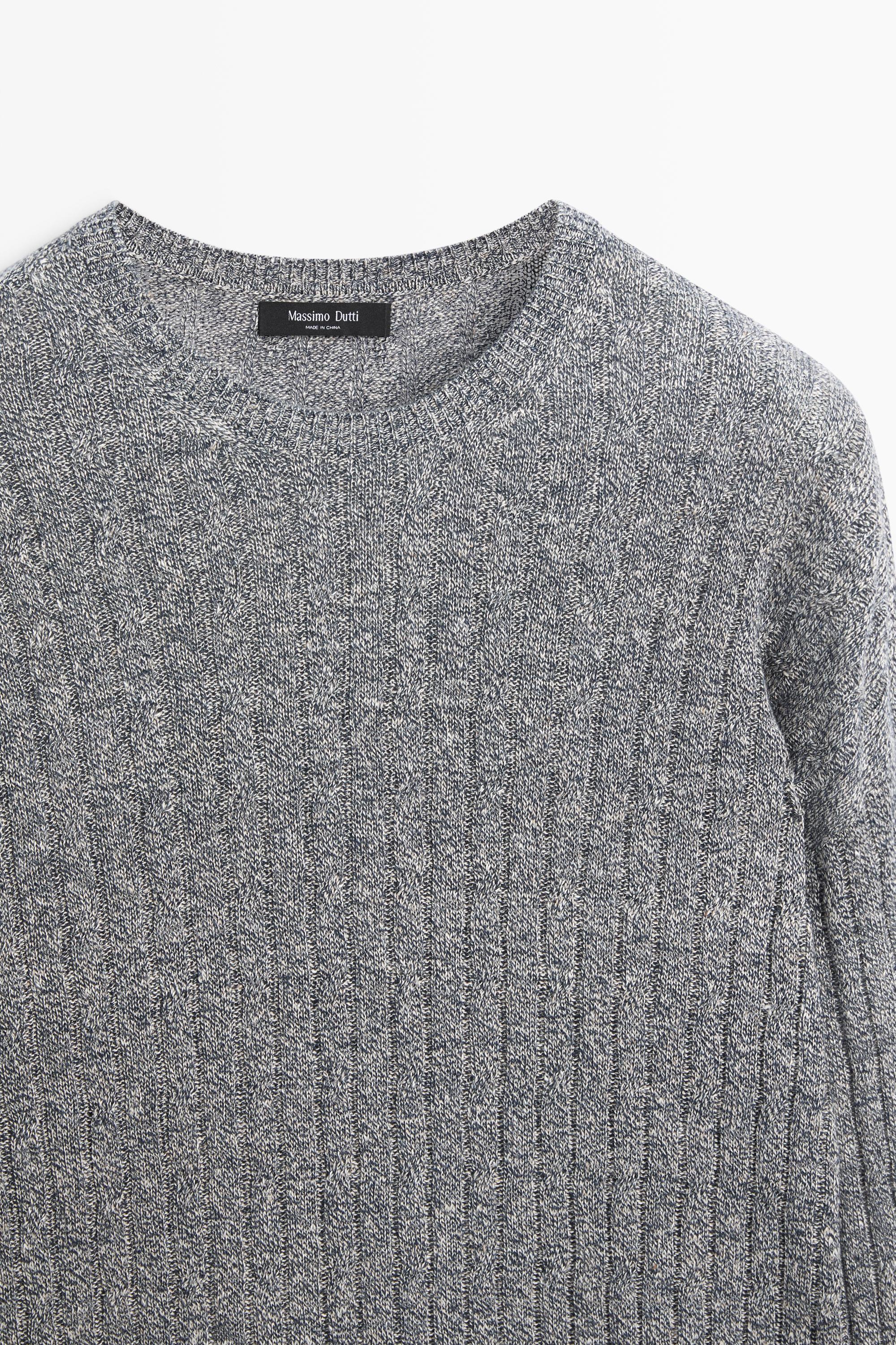 Pull en maille moulinée de lin et coton
